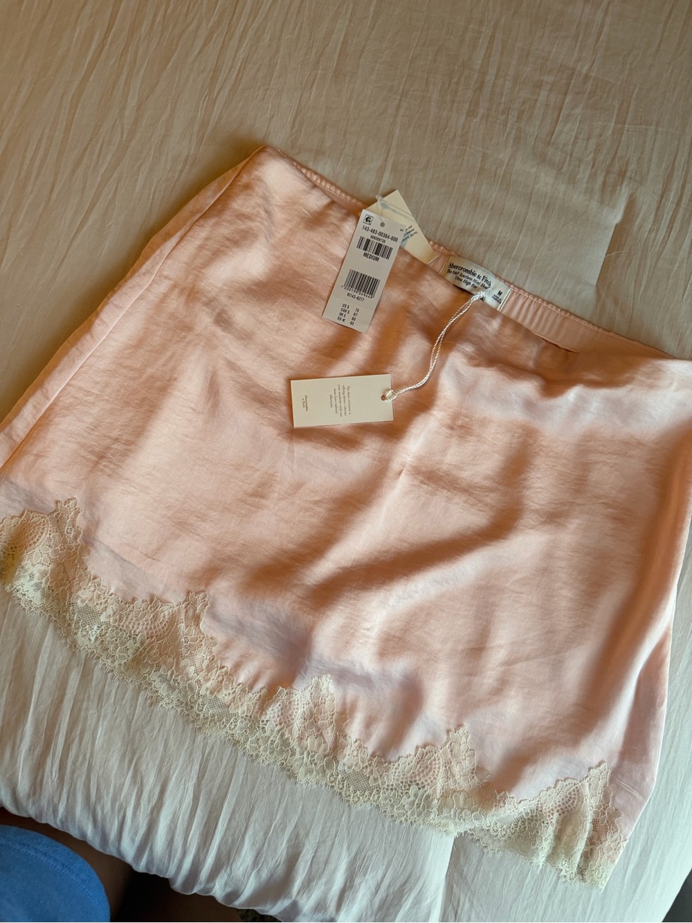Abercrombie Pink & White lace tank & skirt set. Size medium